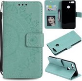 Voor Huawei Honor 9 Lite Totem Bloem Reliëf Horizontale Flip TPU + PU Leather Case met Houder & Kaartsleuven & Portemonnee (Groen)