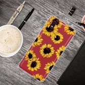 Voor Samsung Galaxy A01 Core schokbestendig geverfd transparant TPU beschermhoes (gele chrysant)