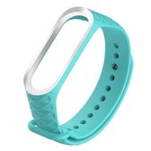 Voor Xiaomi 3/4 Diamond Texture Tweekleurige siliconen band, riemlengte: 23 cm (groenblauw)