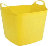 Flexibele kuip emmer/wasmand vierkant geel 40 liter - 42 x 42 cm
