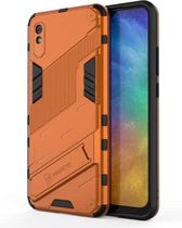 Voor Geschikt voor Xiaomi Redmi 9A Punk Armor 2 in 1 PC + TPU schokbestendig hoesje met onzichtbare houder (oranje)