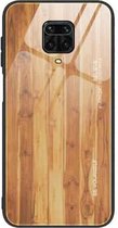 Voor Geschikt voor Xiaomi Redmi Note 9S houtnerfglas beschermhoes (M03)