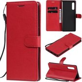 Voor LG G9 effen kleur horizontale flip beschermende lederen tas met houder & kaartsleuven & portemonnee & fotolijst & lanyard (rood)