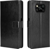 Voor Xiaomi Poco X3 NFC Retro Crazy Horse Texture Horizontale Flip lederen tas met houder & kaartsleuven & fotolijst (zwart)