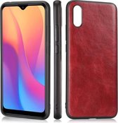 Voor Xiaomi Redmi 9A Crazy Horse getextureerd kalfsleer PU + pc + TPU-hoes (rood)