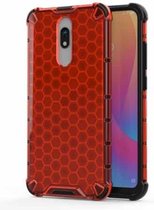 Voor Redmi 8 schokbestendige honingraat pc + TPU-hoes (rood)