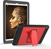 Voor iPad 9.7 (2018) en iPad 9.7 (2017) PC + siliconen schokbestendige beschermhoes met houder (rood)