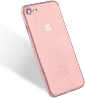 Voor iPhone 8 & 7 koolstofvezel textuur PP beschermhoes achterkant (roze)