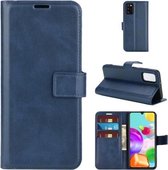 Voor Samsung Galaxy A41 (EU-versie) Retro kalfspatroon gesp Horizontale flip lederen tas met houder & kaartsleuven en portemonnee (blauw)
