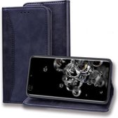 Voor Samsung Galaxy S21 + 5G Zakelijke stiksels Horizontale flip lederen tas met dubbele vouw & beugel & kaartsleuven & fotolijst & portemonnee (zwart)