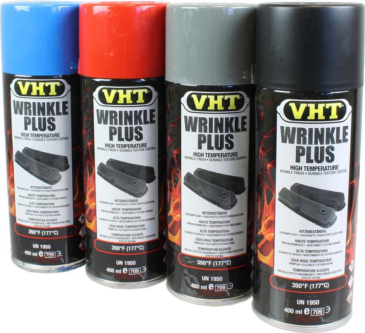 VHT Wrinkle Paint spuitbus - Krimplak ZWART - 400ml