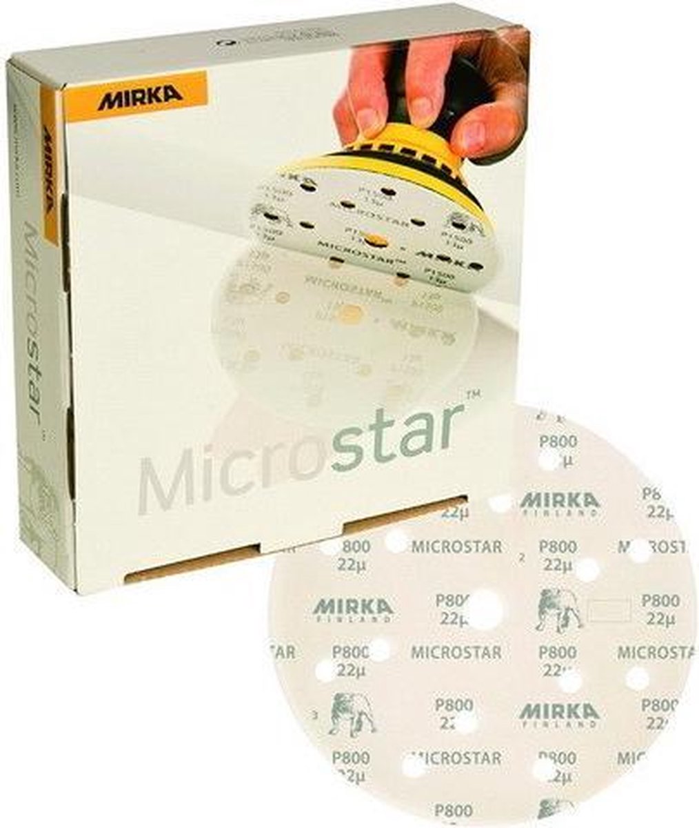 MIRKA Microstar Schuurschijven 150mm met 15 gaten - P800