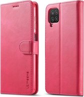 Voor Samsung Galaxy A12 LC.IMEEKE Kalfsstructuur Horizontale flip lederen tas, met houder & kaartsleuven & portemonnee & fotolijst (rood)