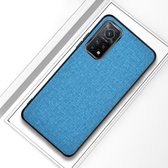 Voor Xiaomi Mi 10T Pro 5G schokbestendige stoffen textuur PC + TPU beschermhoes (blauw)