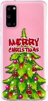 Voor Samsung Galaxy S20 + kerstpatroon TPU beschermhoes (kerstboom)