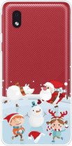 Voor Samsung Galaxy A01 Core Christmas Series Clear TPU beschermhoes (Snow Entertainment)