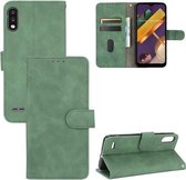 Voor LG K22 Effen Kleur Huid Voel Magnetische Gesp Horizontale Flip Kalf Textuur PU Lederen Case met Houder & Kaartsleuven & Portemonnee (Groen)