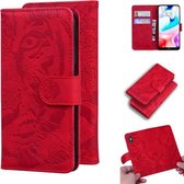 Voor Xiaomi Redmi 8 Tiger Embossing Pattern Horizontale Flip lederen tas met houder & kaartsleuven & portemonnee (rood)