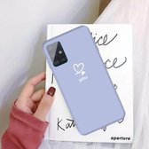 Voor Galaxy A51 Love Heart You Pattern Frosted TPU beschermhoes (lichtpaars)