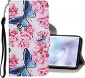 Voor Geschikt voor Xiaomi Mi Note 10 Pro Gekleurde Tekening Patroon Horizontale Flip Leren Case met Houder & Kaartsleuven & Portemonnee (Dragonfly Flower)