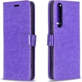 Voor Sony Xperia 1 II Crazy Horse Texture Horizontale Flip Leren Case met Houder & Kaartsleuven & Portemonnee & Fotolijst (Paars)