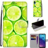 Voor ZTE Blade A5 2020 Gekleurde Tekening Cross Textuur Horizontale Flip PU Lederen Case met Houder & Kaartsleuven & Portemonnee & Lanyard (Groene Citroen)