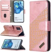 Voor Samsung Galaxy S20 + bijpassende kleur krokodil textuur horizontale flip PU lederen tas met portemonnee & houder & kaartsleuven (rose goud)