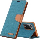 Voor Samsung Galaxy Note20 Ultra GOOSPERY CANVAS DAGBOEK Canvas Textuur Horizontale Flip PU lederen tas, met houder & kaartsleuven & portemonnee (groen)