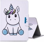 Voor 7 inch Tablet PC Universele Gekleurde Tekening Horizontale Flip PU Lederen Case met Houder & Kaartsleuven (Eenhoorn)