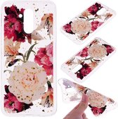 Cartoon patroon goudfolie stijl Dropping Glue TPU zachte beschermhoes voor Huawei Mate20 Lite (bloem)