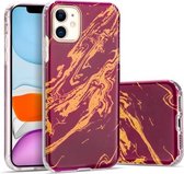 Voor iPhone 11 Pro marmerpatroon galvaniseren Phnom Penh TPU telefoon beschermhoes (baksteenrood)