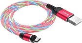 hoco U90 1m 2A USB naar Micro USB Lngenious Streamer oplaadkabel (rood)