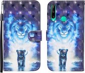 Voor Huawei Honor 9C 3D Geschilderd Patroon Horizontale Flip Leren Case met Houder & Portemonnee & Kaartsleuf & Lanyard (Leeuw)