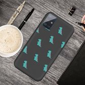 Voor Galaxy A51 Cartoon Animal Pattern Shockproof TPU beschermhoes (zwarte dinosaurussen)