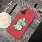 Voor Galaxy A71 Cartoon dier patroon schokbestendig TPU beschermhoes (rode krokodil vogel)