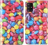 Voor Samsung Galaxy A71 3D Schilderij Gekleurd Tekening Patroon Horizontaal Flip TPU + PU Leren Hoesje met Houder & Kaartsleuven & Portemonnee & Lanyard (Gekleurde Suiker)