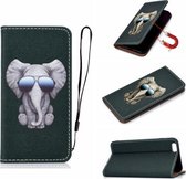 Voor iPhone 6 3D schilderij horizontale flip lederen tas met houder & kaartsleuf & portemonnee & lanyard (olifant)