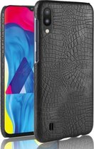 Schokbestendig Crocodile Texture PC + PU-hoesje voor Galaxy M10 (zwart)