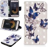 3D Gekleurde Tekening Patroon Horizontale Flip Leren Case voor Galaxy J330, met Houder & Kaartsleuven & Portemonnee (Vlinders)