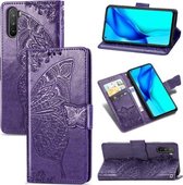 Voor Huawei Mate 40 Lite / Maimang 9 Butterfly Love Flower Reliëf Horizontale Flip Leren Case met Houder & Kaartsleuven & Portemonnee & Lanyard (Donkerpaars)