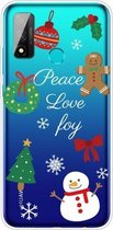 Voor Huawei P Smart 2020 Christmas Series Transparante TPU beschermhoes (Simple Snowman)