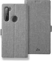 Voor HTC U20 5G ViLi K-serie schokbestendig TPU + PU leer magnetische horizontale flip beschermhoes met kaartsleuven & portemonnee & houder (grijs)