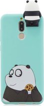Voor Xiaomi Redmi 8 Cartoon schokbestendige TPU beschermhoes met houder (beugel gestreepte beer)