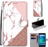 Voor Xiaomi Redmi Go Gekleurde Tekening Cross Textuur Horizontale Flip PU Lederen Case met Houder & Kaartsleuven & Portemonnee & Lanyard (Poeder Steen Textuur)