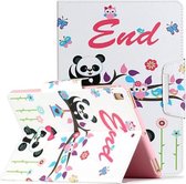 Voor iPad Pro 10,5 inch geverfd patroon horizontale flip lederen tas met houder (panda)