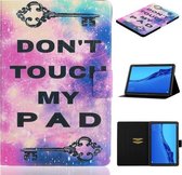Voor Huawei MediaPad M5 lite Gekleurde Tekening Horizontale Flip Leren Case met Houder & Kaartsleuf & Slaap / Wekfunctie (Dont Touch Me Pad)