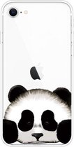 Voor iPhone SE 2020/8/7 gekleurd tekeningpatroon zeer transparant TPU beschermhoes (panda)