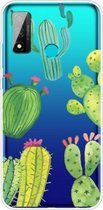 Voor Huawei P smart 2020 Gekleurd tekeningpatroon Zeer transparant TPU beschermhoes (Icactus)