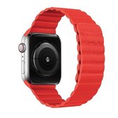 Magnetische vervangende horlogeband met twee lussen voor Apple Watch Series 6 & SE & 5 & 4 40 mm / 3 & 2 & 1 38 mm (rood)