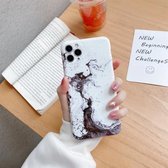Glanzend marmeren patroon TPU beschermhoes voor iPhone 12 Pro (wit)